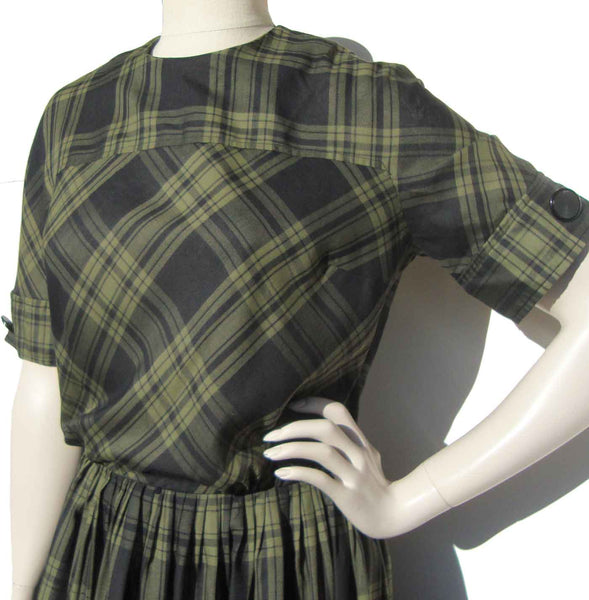 Dark Academia Plaid College Dress