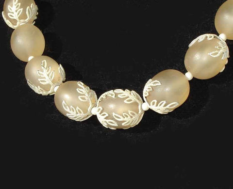 Art Deco Frosted Lucite Necklace