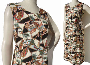 Vintage Hilo Hattie Hawaiian Dress Cotton Shift M / L