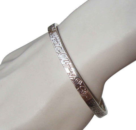 Vintage Tiffany Sterling Silver Script Bangle Bracelet 1997 NYC