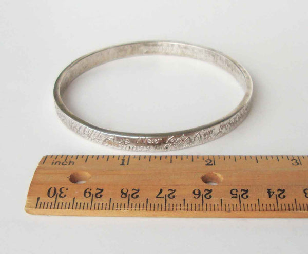 90s Tiffany Sterling Cursive Bangle - Metro Retro Vintage