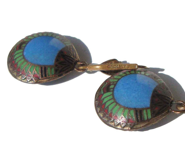 Art Deco Scarab Earrings - Metro Retro Vintage