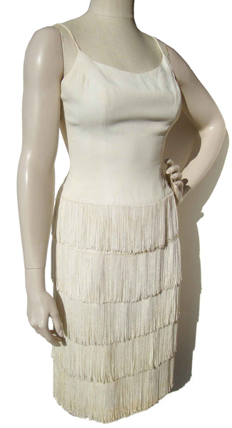 1960s Fringed Cocktail Dress - Metro Retro Vintage