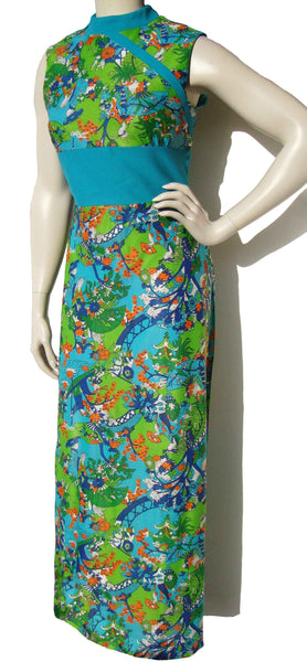 1960s Japanese Print Dress - Metro Retro Vintage