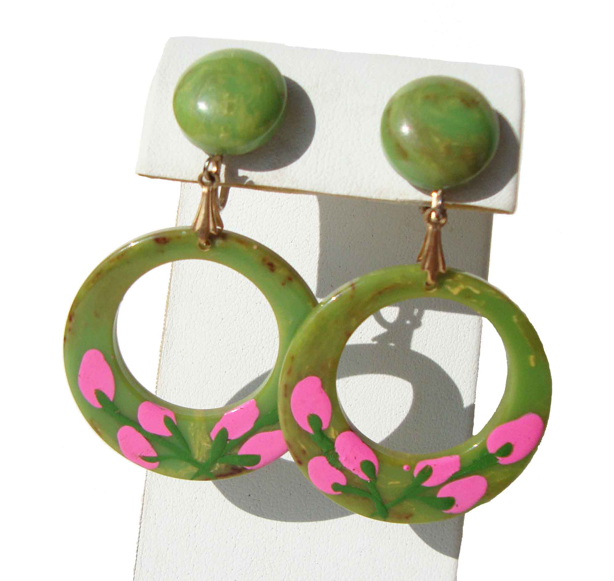 Vintage Bakelite Earrings Painted Hoops – Metro Retro Vintage