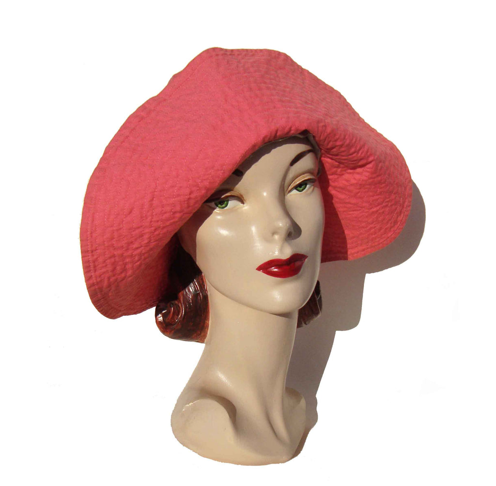 Vintage 50s Pink Beach Hat Vintage Metro Bloomingdale\'s - Retro –