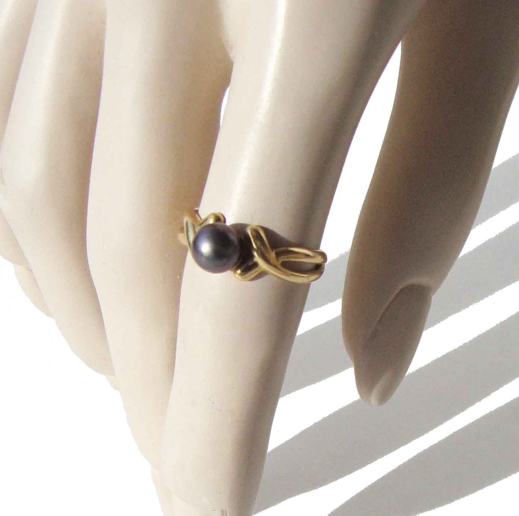 Tahitian Pearl Ring - Gun Metal Ring