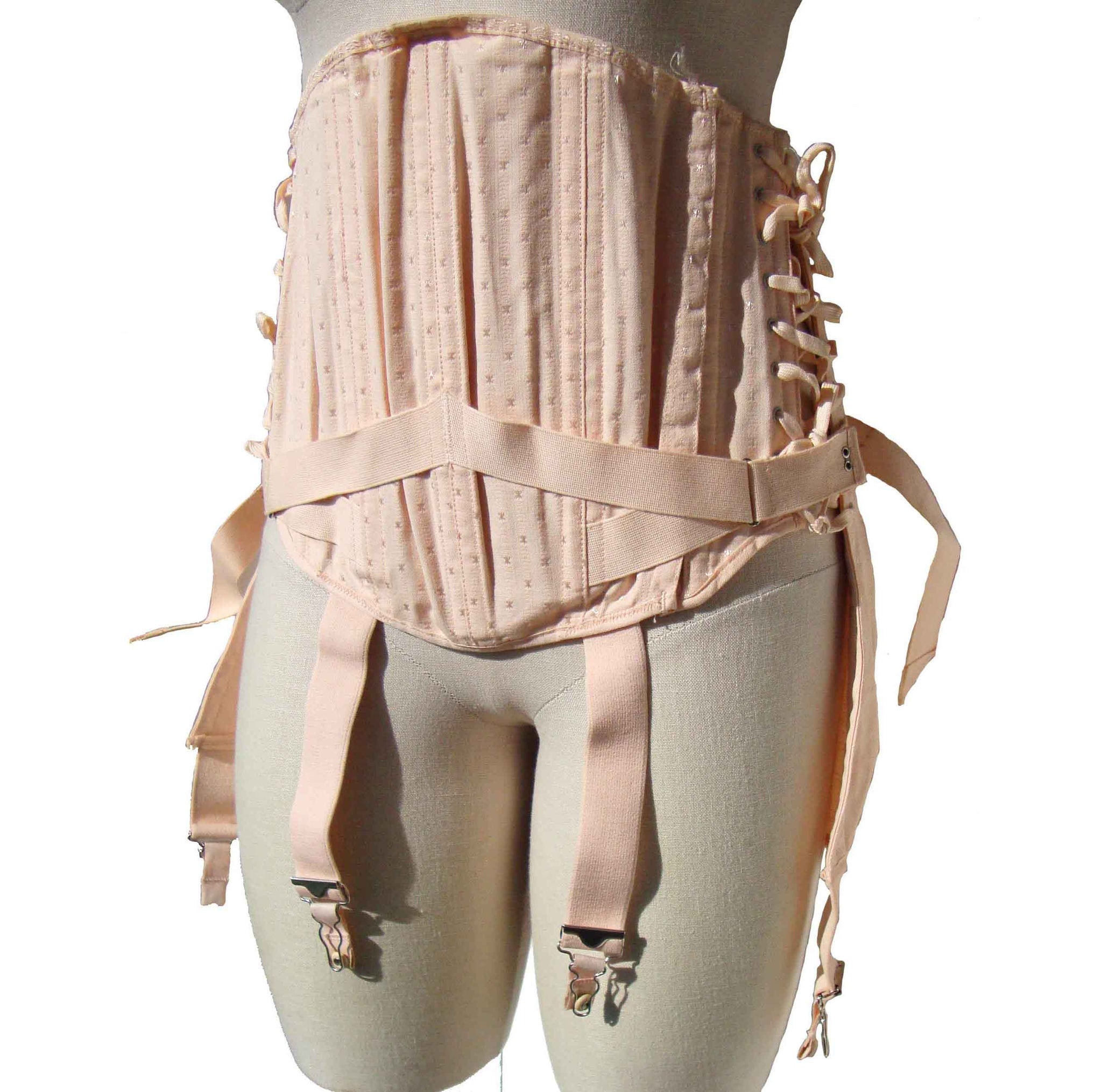 Women Vintage Corset Girdle Garters Elastic Lace Up Underbust